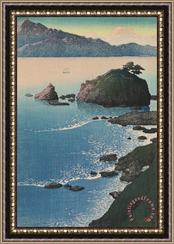 Kawase Hasui Sunrise at Kude Beach, Wakasa (wakasa Kude No Hama), From The Series Souvenirs of Travels, First Series (tabi Miyage, Dai Isshu) Framed Print