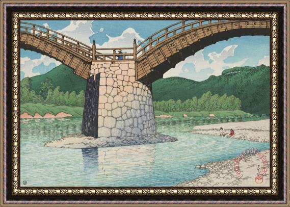 Kawase Hasui The Kintai Bridge (suwo Kintaibashi), From The Series Souvenirs of Travels, Third Series (tabi Miyage, Dai San Shu) Framed Print