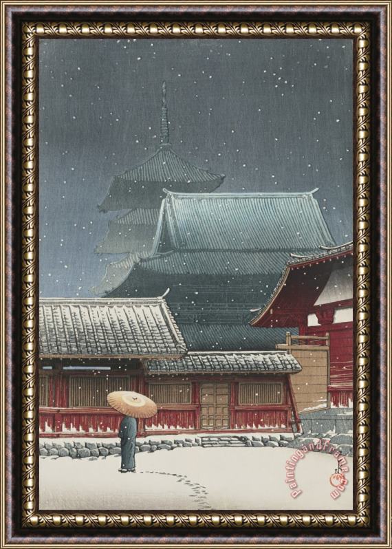 Kawase Hasui The Temple Tennoji, Osaka (osaka Tennoji) Framed Painting