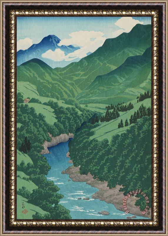 Kawase Hasui The Yanagawa (koshu Yanagawa), From The Series Souvenirs of Travels, Second Series (tabi Miyage, Dai Ni Shu) Framed Painting