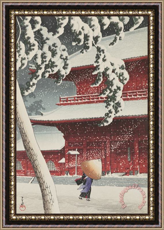 Kawase Hasui Zojo Temple, Shiba Framed Painting