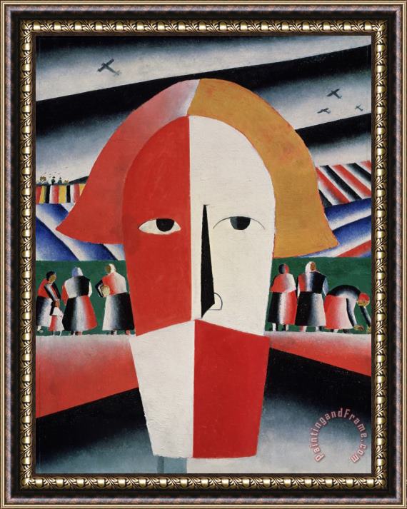 Kazimir Malevich Head Of A Peasant Framed Painting