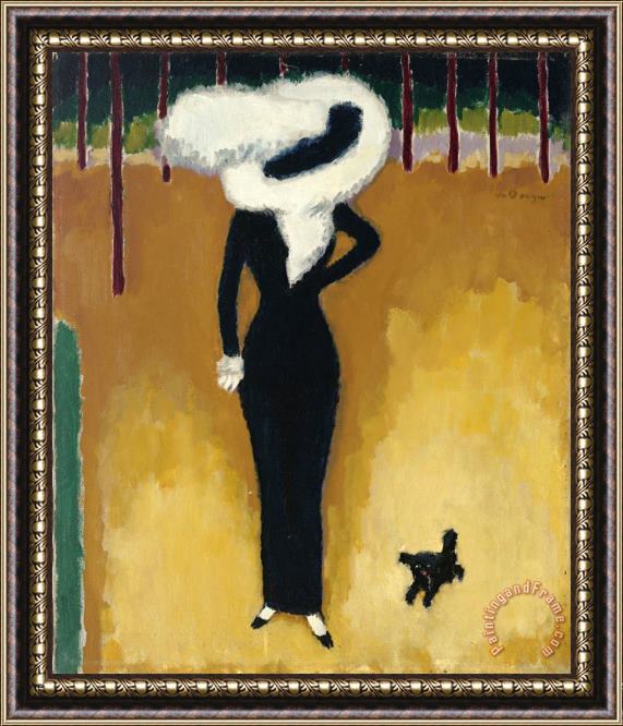 Kees van Dongen La Parisienne (la Dame Au Chien) (parisian Lady) Framed Painting