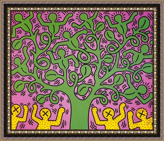 Keith Haring Arbre De Vie Tree of Life 1984 Framed Painting