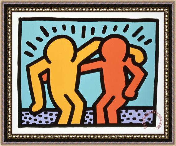 Keith Haring Best Buddies 1990 Framed Print