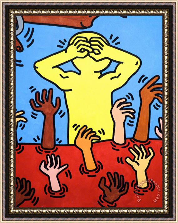 Keith Haring Pop Shop 5 Framed Painting