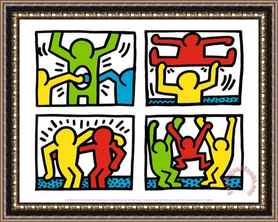 Keith Haring Pop Shop Quad I C 1987 Framed Print
