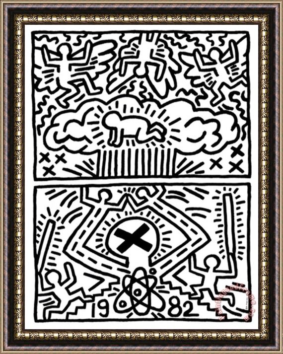 Keith Haring Poster for Nuclear Disarmament Framed Painting