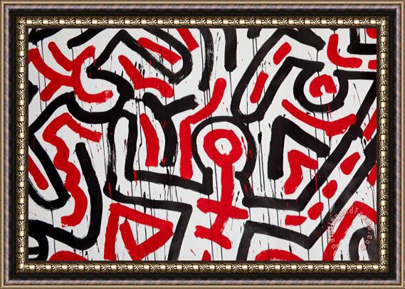 Keith Haring Red Framed Print