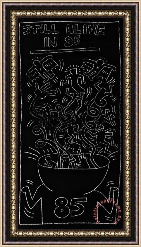 Keith Haring Still Alive in 85 Framed Painting