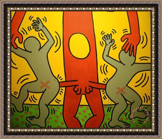 Keith Haring Ten Commandments 1985 Framed Painting