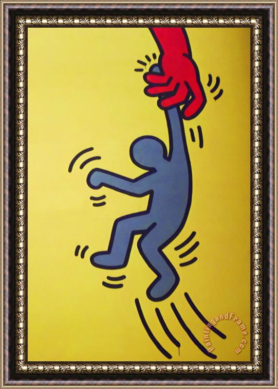 Keith Haring Ten Commandments Detail Framed Painting