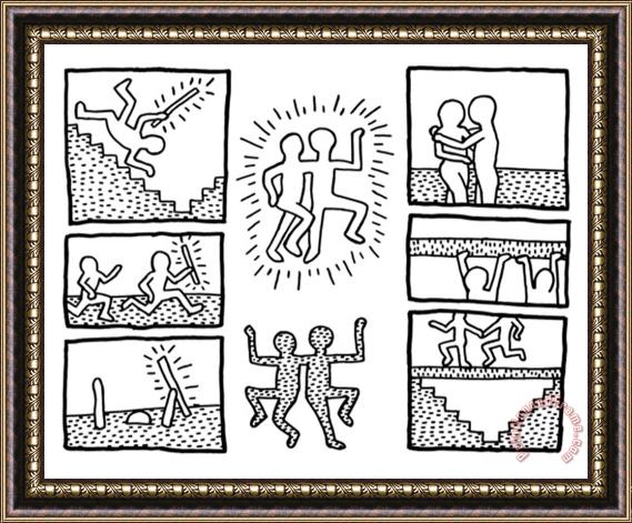 Keith Haring The Blueprint Drawings 1990 Framed Print