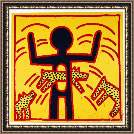Keith Haring Untitled, 1982 Framed Painting