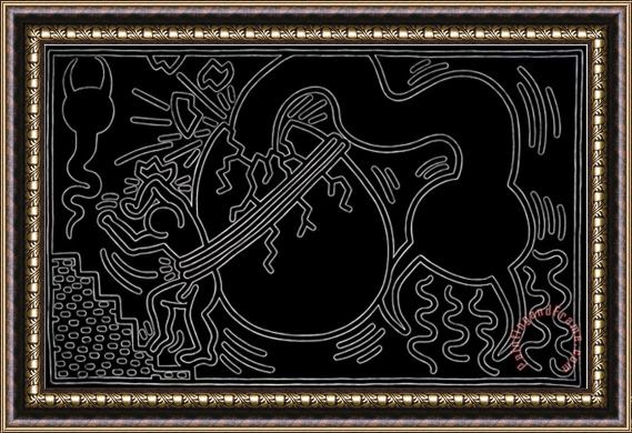 Keith Haring Untitled 1988 Framed Painting