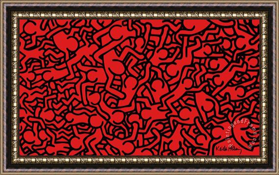 Keith Haring Windows Theme Framed Painting