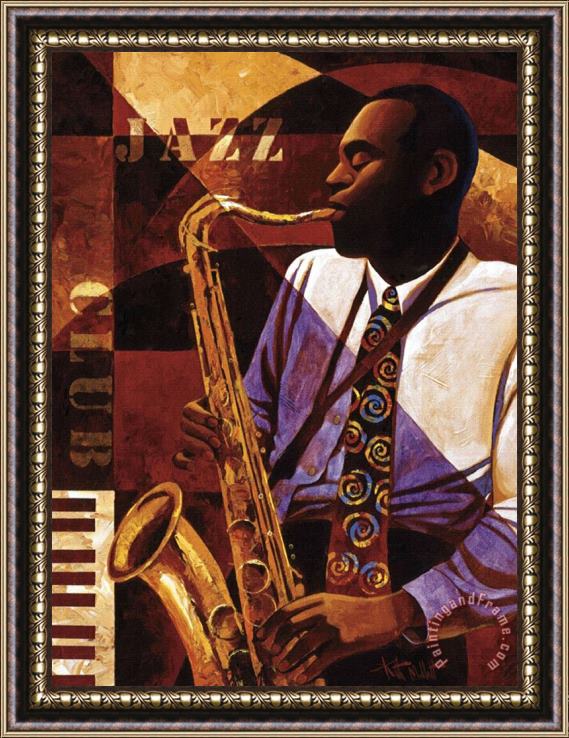 Keith Mallett Jazz-club Framed Painting