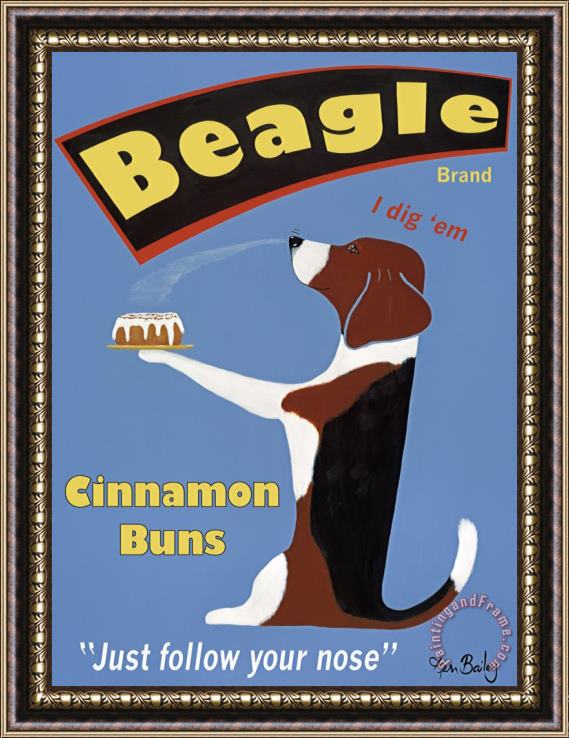 Ken Bailey Beagle Buns Framed Painting