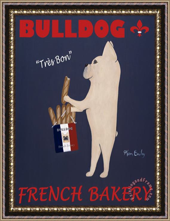 Ken Bailey Bull Dog French Bakery Framed Painting