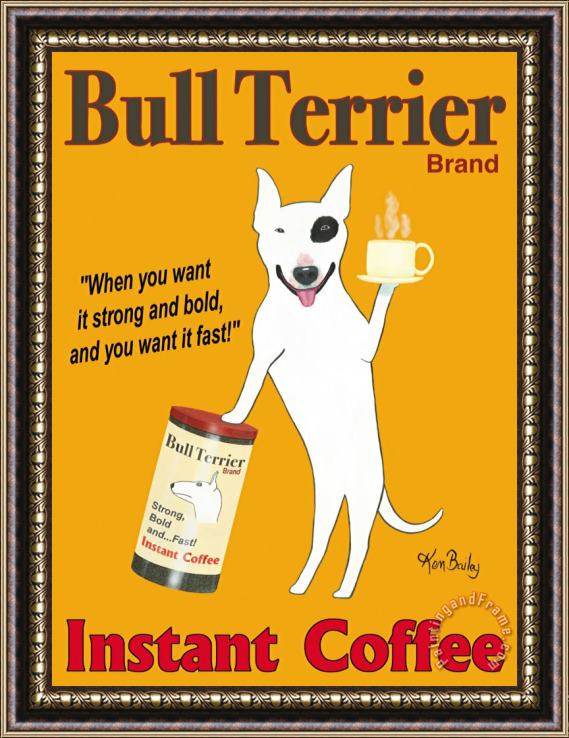Ken Bailey Bull Terrier Brand Framed Print