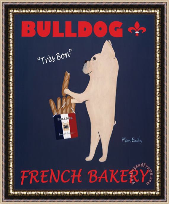Ken Bailey Bulldog French Bakery Framed Painting