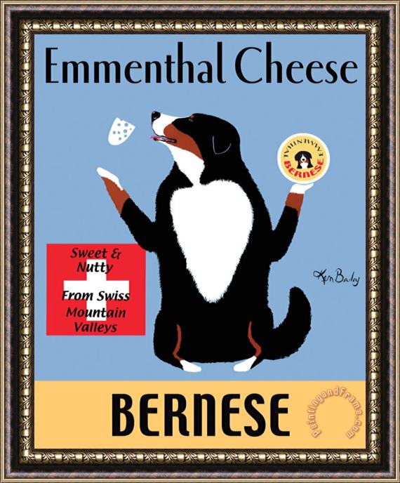 Ken Bailey Emmenthal Cheese Bernese Framed Painting