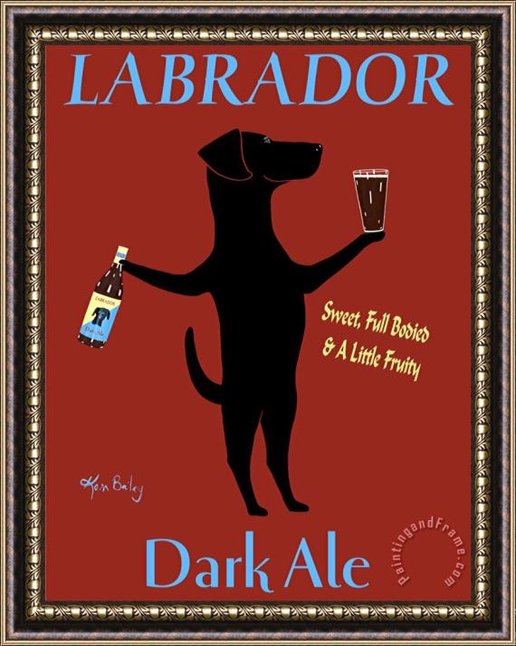 Ken Bailey Labrador Dark Ale Framed Print