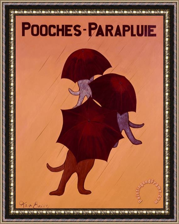 Ken Bailey Pooches Parapluie Framed Painting