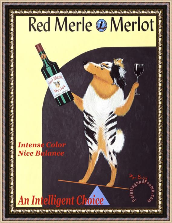 Ken Bailey Red Merle Merlot Framed Print