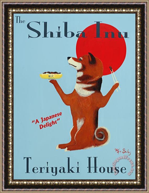 Ken Bailey The Shiba Inu Teriyaki House Framed Painting