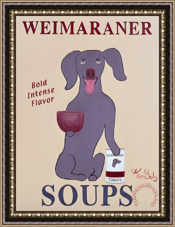 Ken Bailey Weimaraner Soups Framed Painting