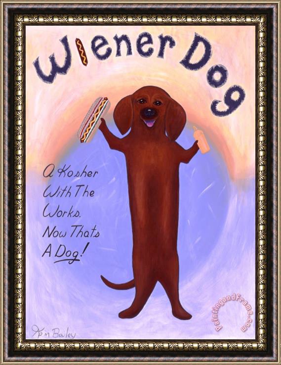 Ken Bailey Wiener Dog Framed Print