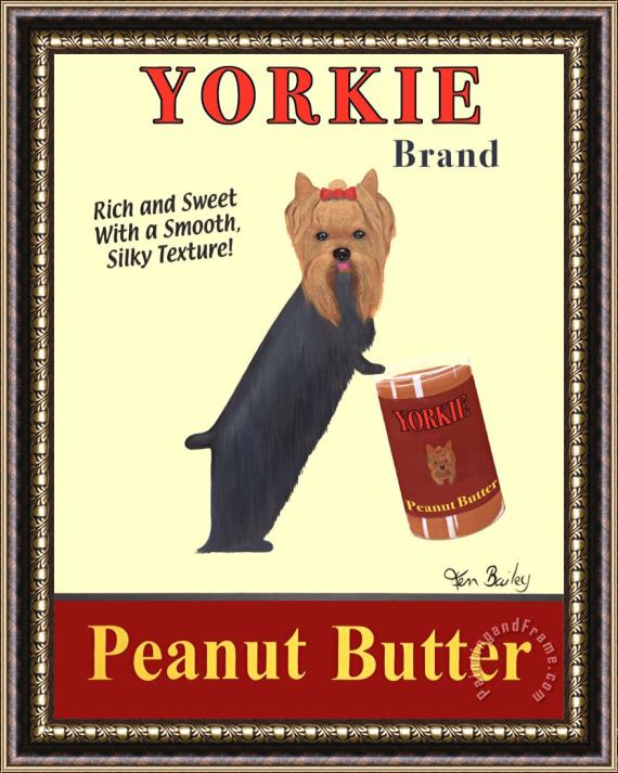 Ken Bailey Yorkie Peanut Butter Framed Painting