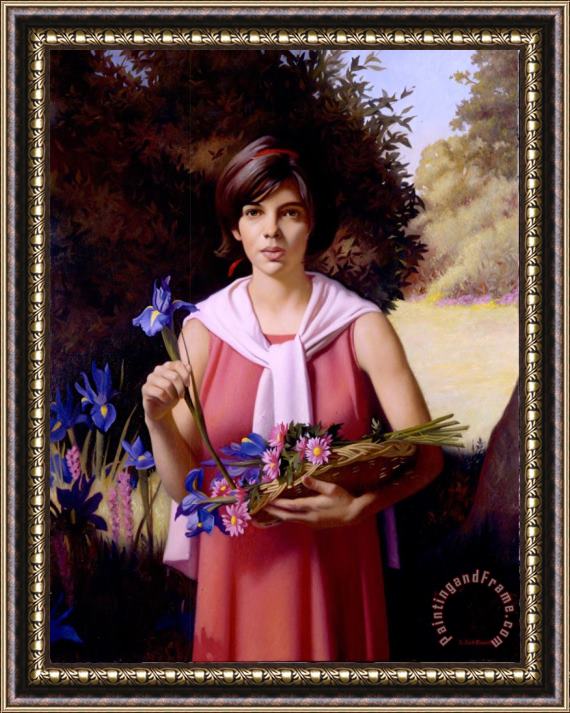 Kirk Richards Flower Girl Framed Painting