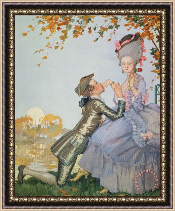 Konstantin Andreevic Somov First Love Framed Painting