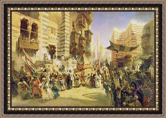 Konstantin Egorovich Makovsky The handing over of the Sacred Carpet in Cairo Framed Print