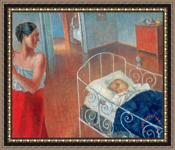 Kuzma Sergeevich Petrov-Vodkin Sleeping Child Framed Painting