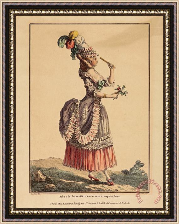 La Gallerie des Modes; Le Clerc; Dupin Print; Coloured Engraving Framed Painting