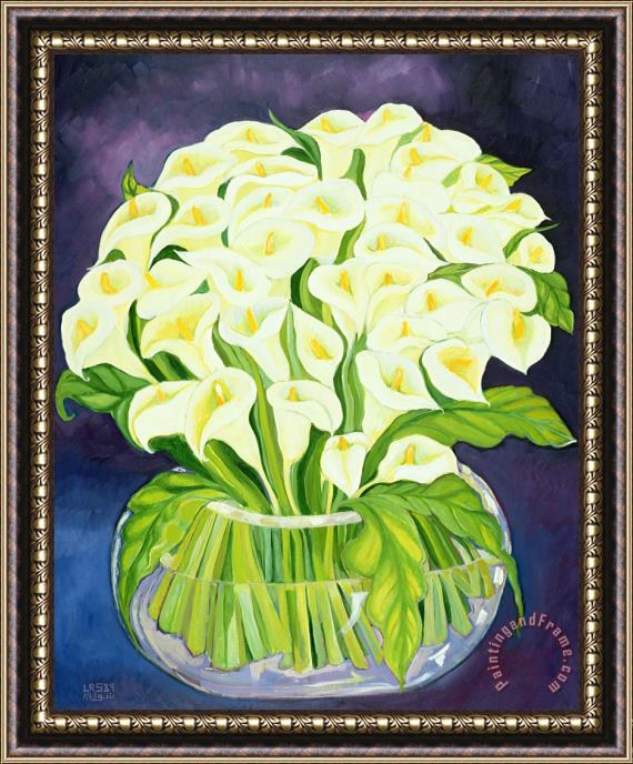Laila Shawa Calla Lilies Framed Painting