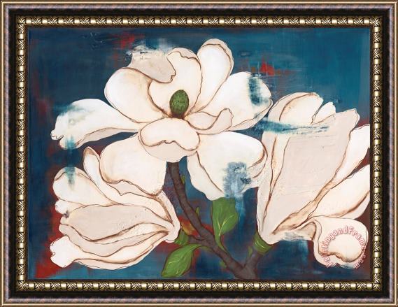 Laura Gunn Blue Magnolia Framed Painting