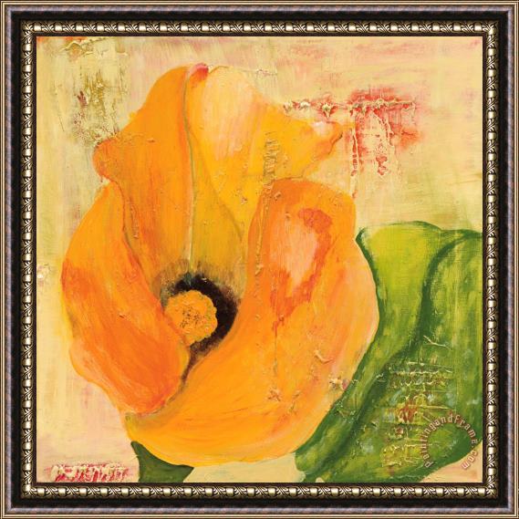 Laura Gunn Calla Lily in Orange Framed Painting