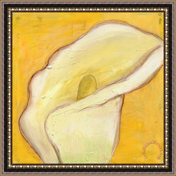 Laura Gunn Calla Lily on Gold I Framed Painting