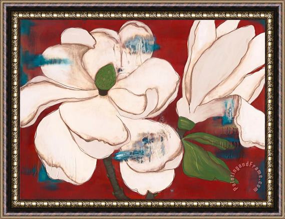 Laura Gunn Red Magnolia Framed Print