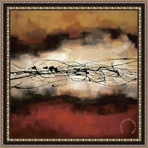 laurie maitland Harmony in Red And Ochre Framed Painting