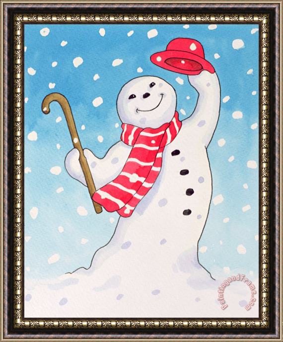 Lavinia Hamer Dancing Snowman Framed Print