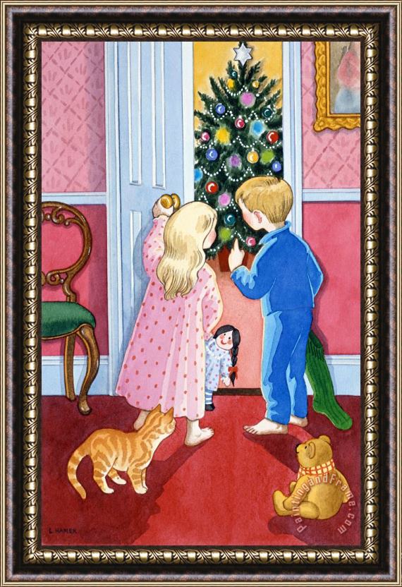 Lavinia Hamer Look At The Christmas Tree Framed Painting