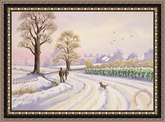 Lavinia Hamer Walk in the Snow Framed Painting