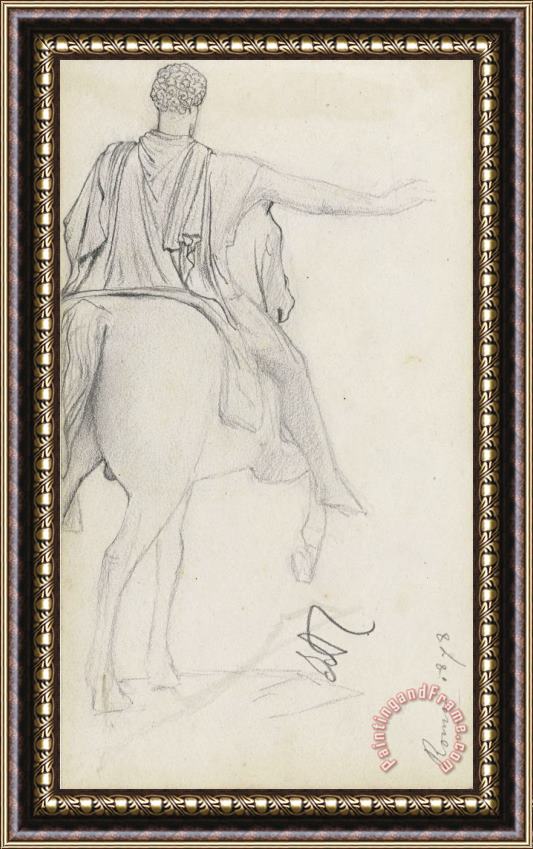 Lawrence Alma-tadema Standbeeld Van Marcus Aurelius Framed Painting