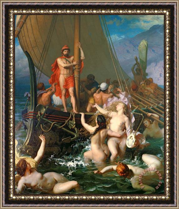 Leon Auguste Adolphe Belly Ulysses and the Sirens Framed Print