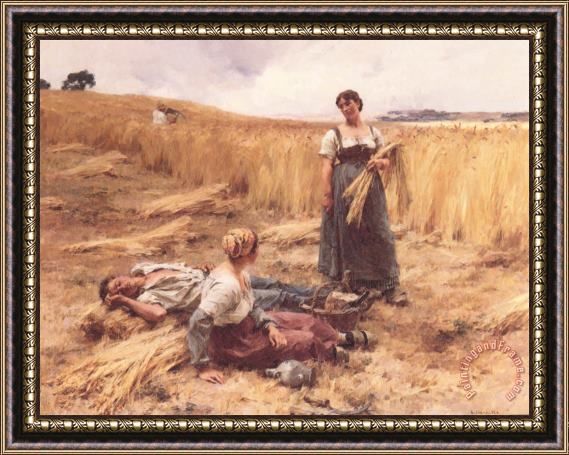 Leon Augustin Lhermitte Harvesters at Mont Saint Pere Framed Painting